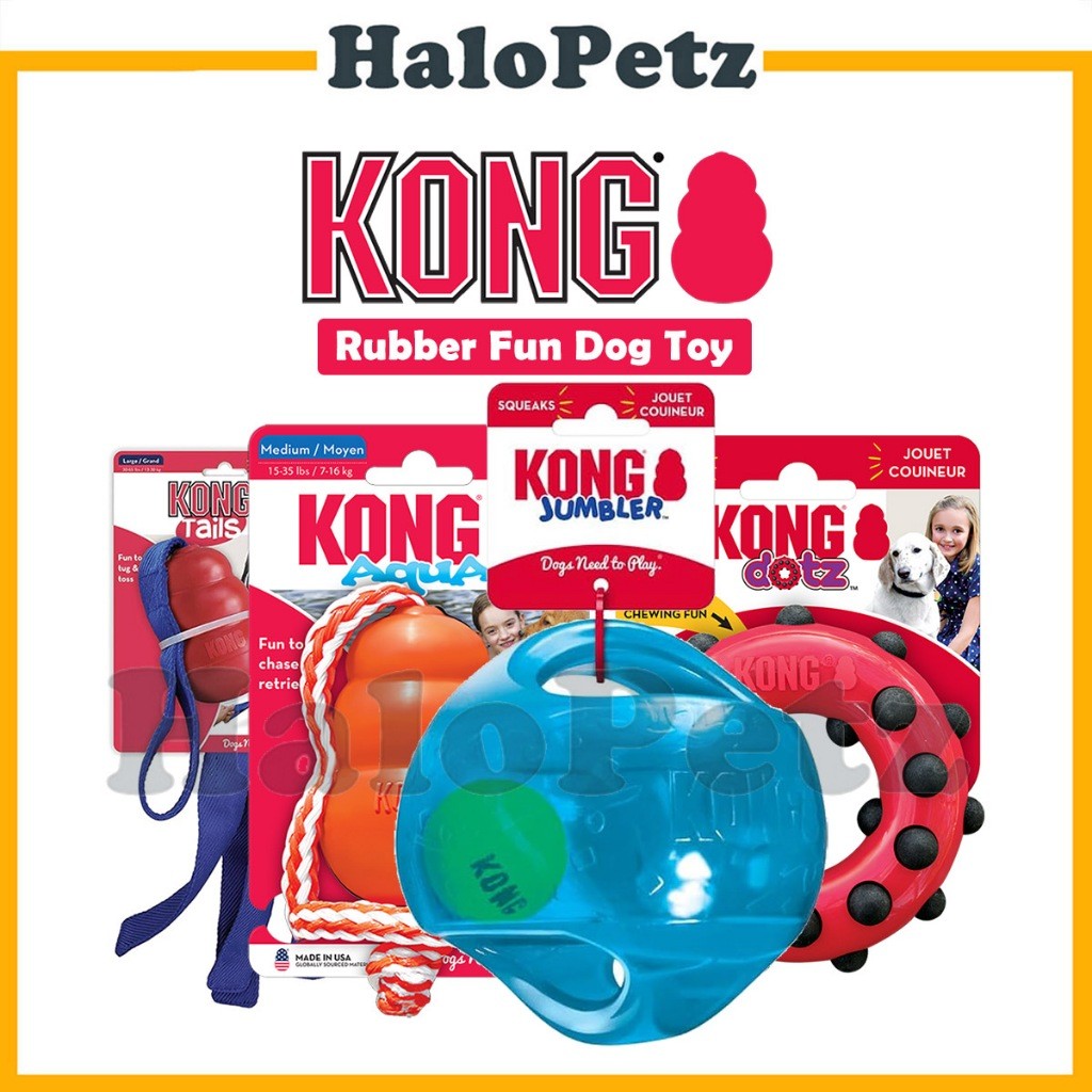 Kong Dog Toy | Aqua | Chewing | Tails | Tug | Duramax | Jumbler | Dotz | Wubba
