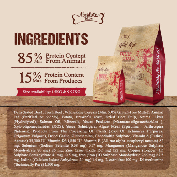 Absolute Bites Dog Wild Age Dry Food | Life Stage Nutrition for Dogs