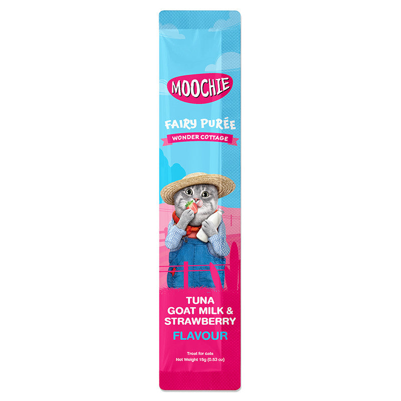 Moochie Cat Fairy Purée Cat Treats 25pcs | Tuna, Bonito, Salmon, Truffle, Goat Milk, Katsuobushi