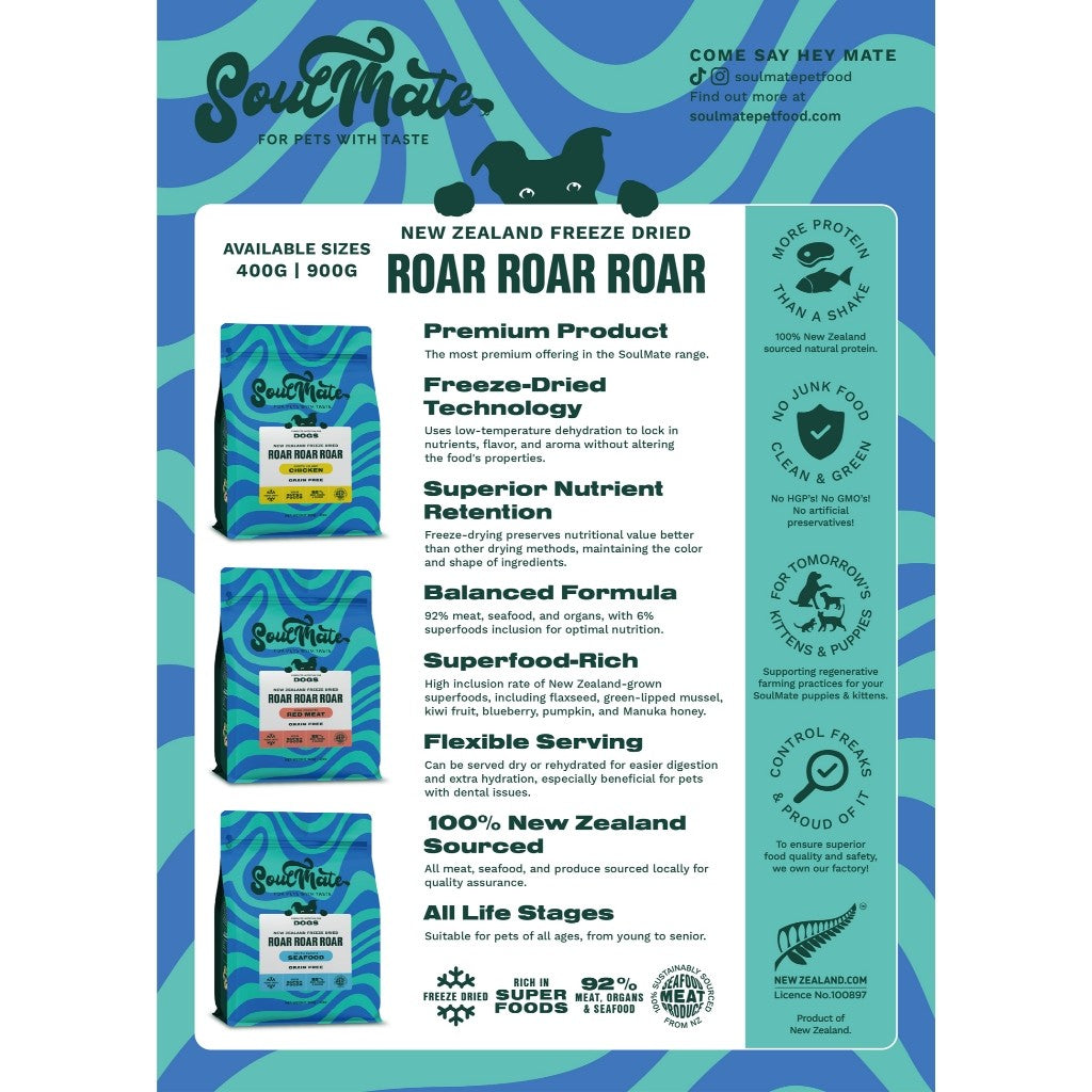 SoulMate Roar Roar Roar Freeze Dried Dog Food