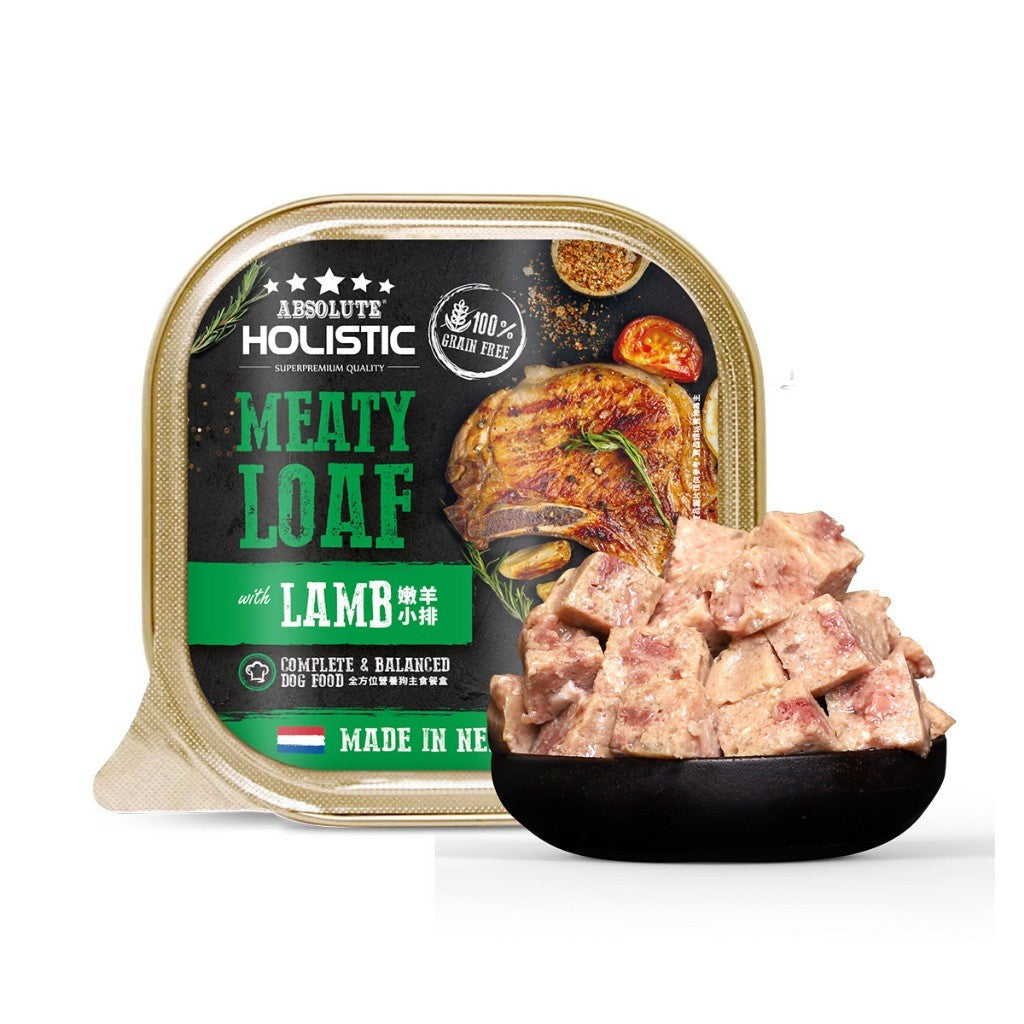 Absolute Holistic Meatloaf Dog Tray Food 100g | Salmon Lamb Duck | Wet Dog Food