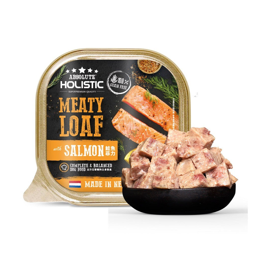 Absolute Holistic Meatloaf Dog Tray Food 100g | Salmon Lamb Duck | Wet Dog Food