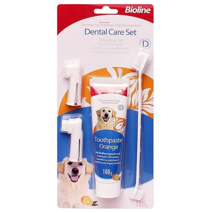 Bioline Dental Dog Care Set 100g | Mint | Orange