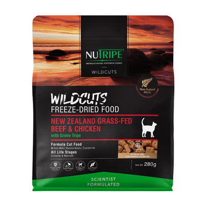 Nutripe Cat WildCuts Freeze-Dried Cat Food with Green Tripe Formula 280g