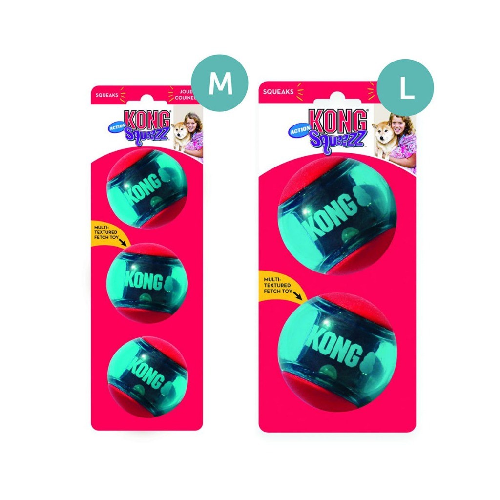 Kong Squeezz Dog Toy | Action Ball, Crackle, Dental, Goomz Football, Geodz & Tennis