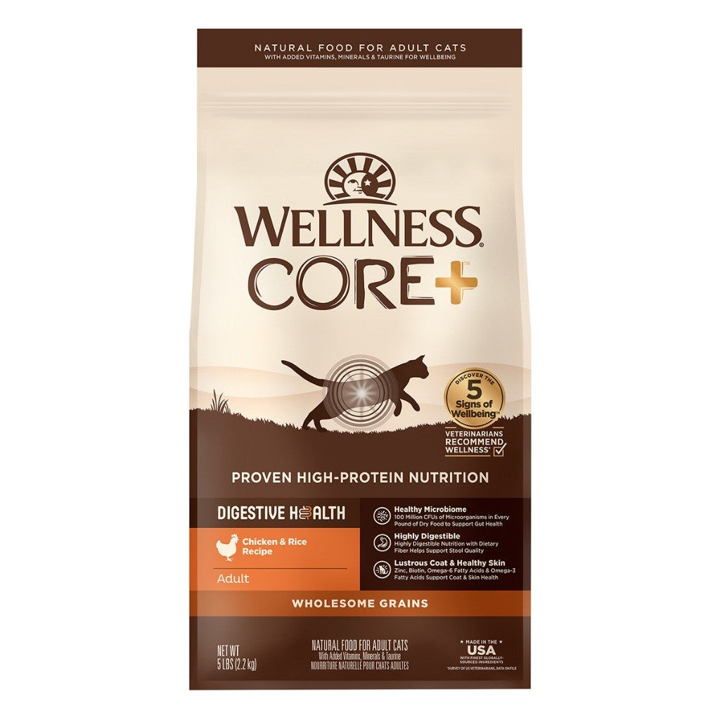 Wellness CORE Digestive Health Grain-Free Dry Cat Food | High Protein with Prebiotics