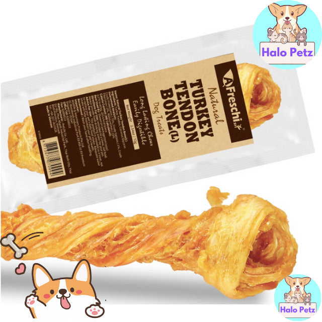 AFreschi Turkey Tendon Dog Treat (L)| Large Bone Chew