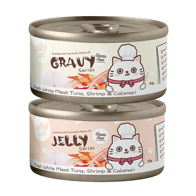 Jolly Cat Can Food Tuna in Gravy & Jelly 80g | Jollycat | Tuna, Salmon, Crab, Anchovy, Katsuobushi