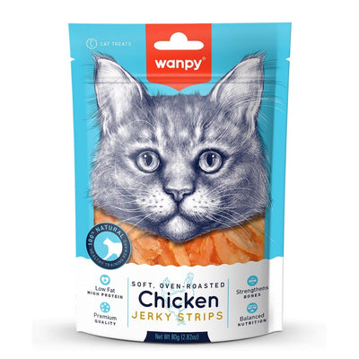 Wanpy - Oven Roasted Cat Treats 80g | Chicken | Duck | Codfish | Sushi | Sandwich | Jerky