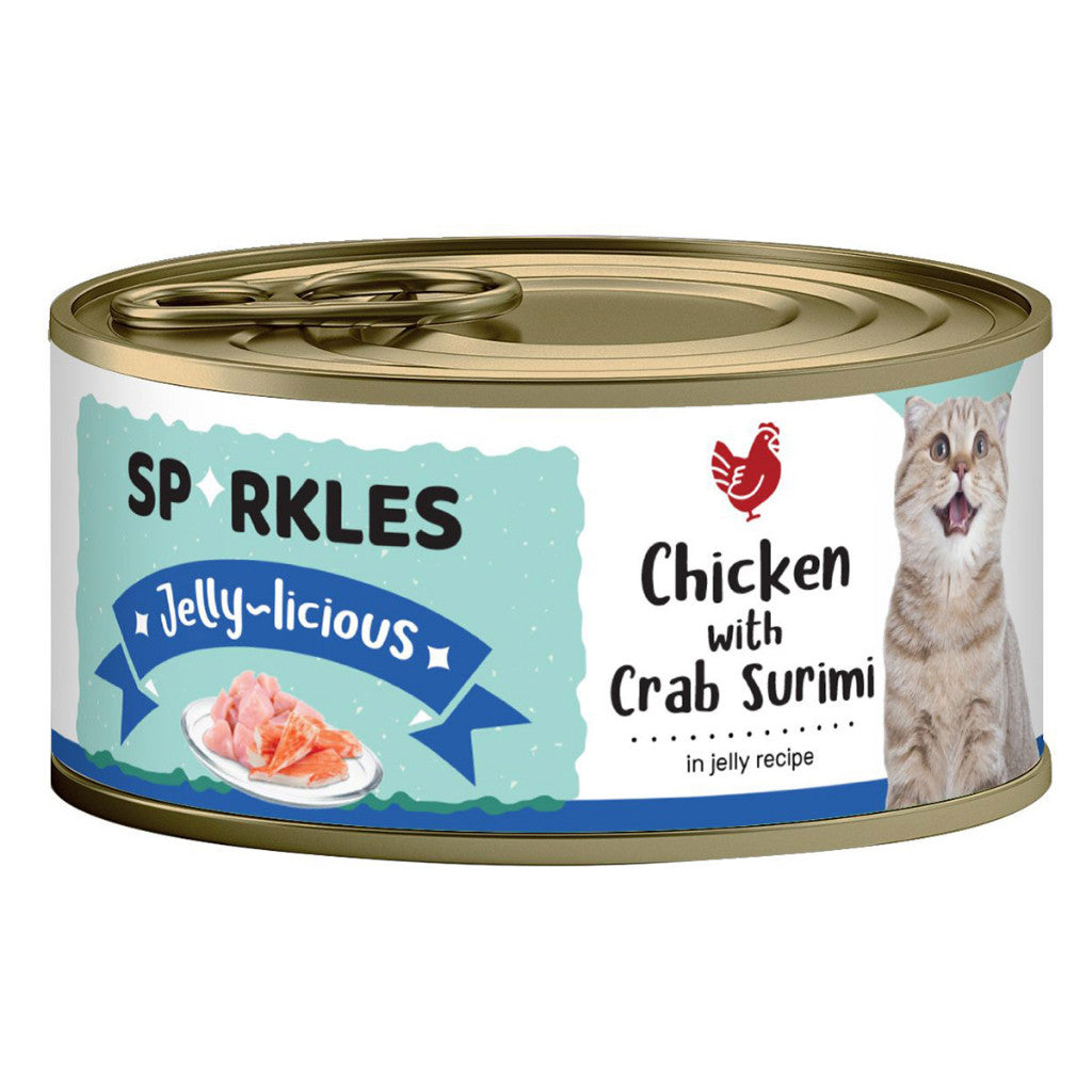 [24 Cans] Sparkles Cat Can 80g - Chicken, Gravy-licious, Jelly-licious -Tuna