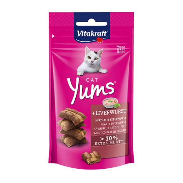 Vitakraft Cat Yums & Crispy Crunch Treats Snacks -Salmon Chicken Cat Grass | Dental Care, Anti-Hairball, Cheese, Salmon