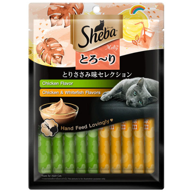 Sheba Melty Cat Treats 20 Sticks | Moochie Purée 25 Sticks | Lickable Cat Treats Bundle