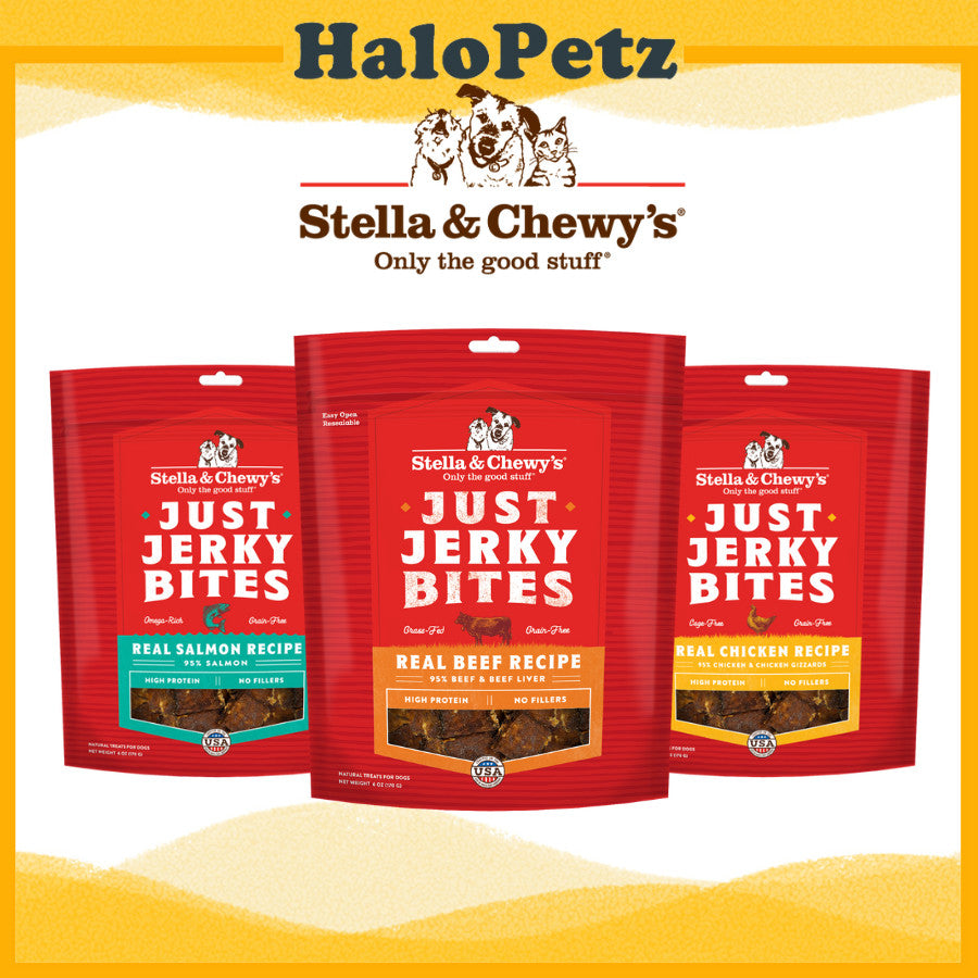 Stella & Chewy's Just Jerky Bites Dog Treats 6oz | Single Ingredient Freeze-Dried Raw
