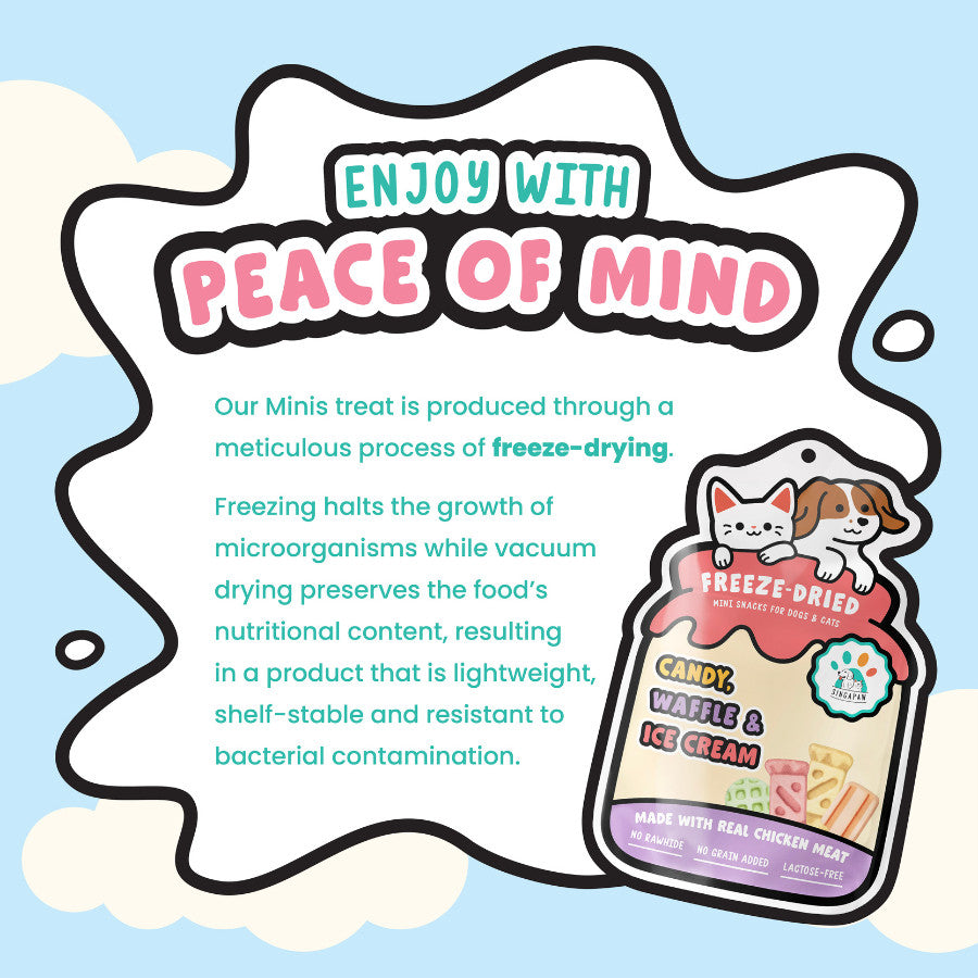 [NEW] Singapaw Freeze-Dried Minis Snacks For Dogs & Cats - Lactose Free