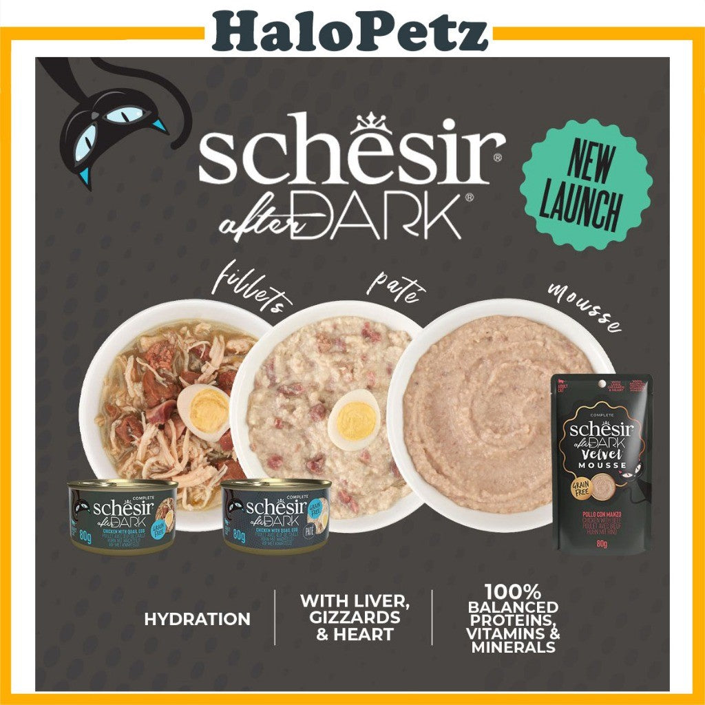 Schesir After Dark Wet Food for Adult Cats 80g - Broth, Pate, Mousse