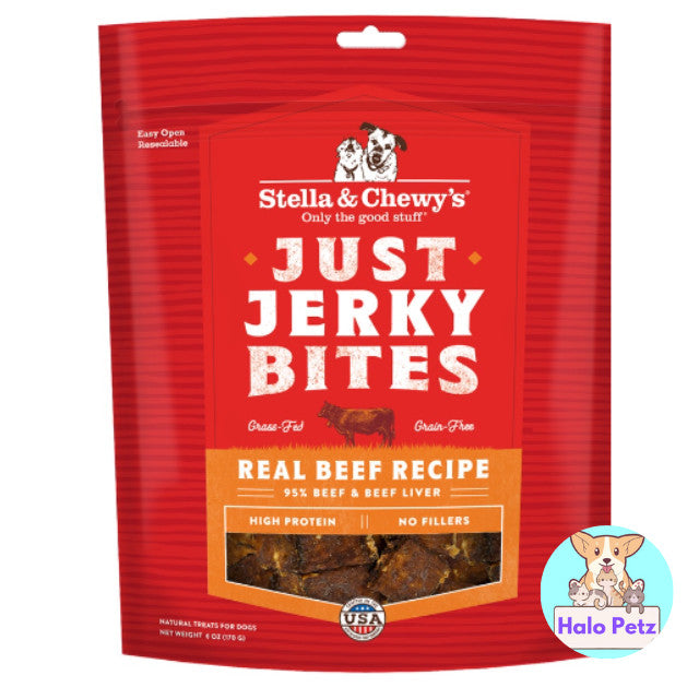 Stella & Chewy's Just Jerky Bites Dog Treats 6oz | Single Ingredient Freeze-Dried Raw
