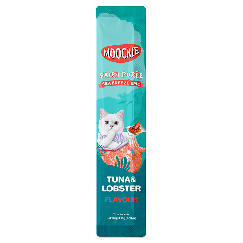 Moochie Cat Fairy Purée Cat Treats 25pcs | Tuna, Bonito, Salmon, Truffle, Goat Milk, Katsuobushi