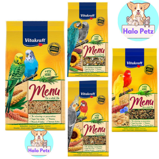Vitakraft Menu Bird Food 1kg  | Budgie | Lovebird, Cockatiel | Canary | Parrot