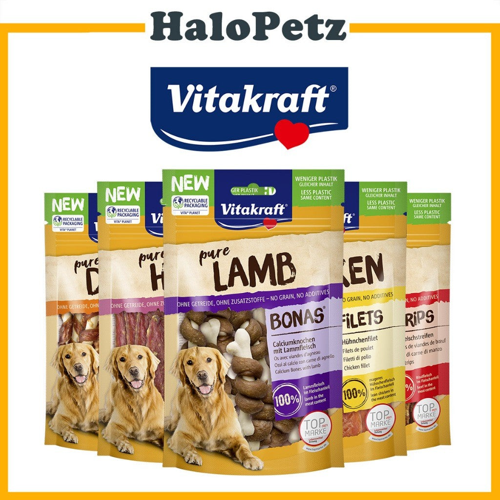 Vitakraft Pure Dog Treats Snacks 80g | Chicken, Lamb, Beef, Duck, Ham