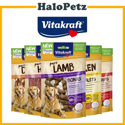 Vitakraft Pure Dog Treats Snacks 80g | Chicken, Lamb, Beef, Duck, Ham