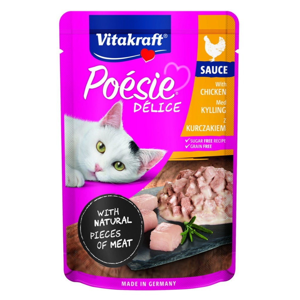 Vitakraft Poesie Delice Pouch 85g | Cat Complete Wet Food | Sauce | Jelly