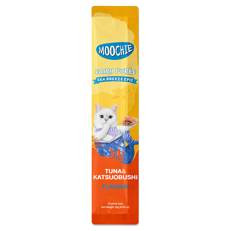 Moochie Cat Fairy Purée Cat Treats 5pcs | Tuna, Bonito, Salmon, Goat Milk