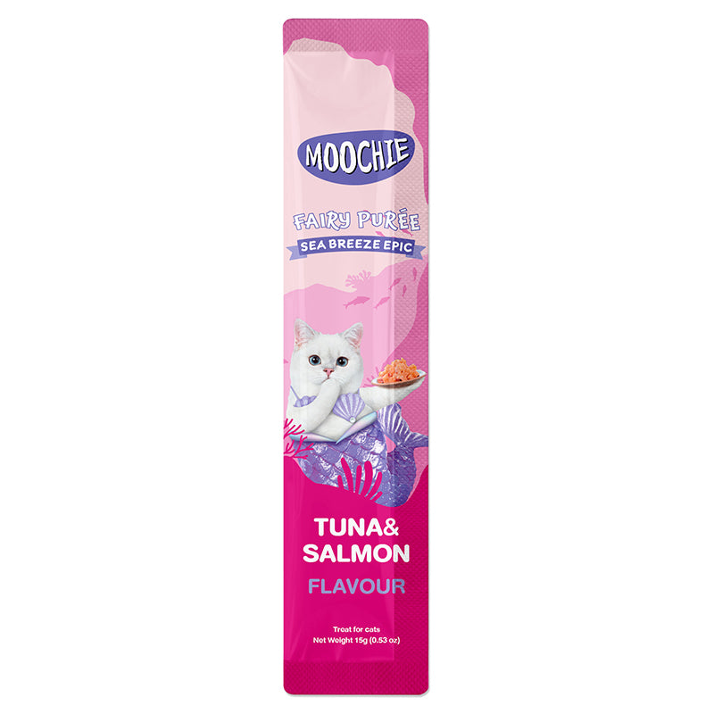 Moochie Cat Fairy Purée Cat Treats 5pcs | Tuna, Bonito, Salmon, Goat Milk