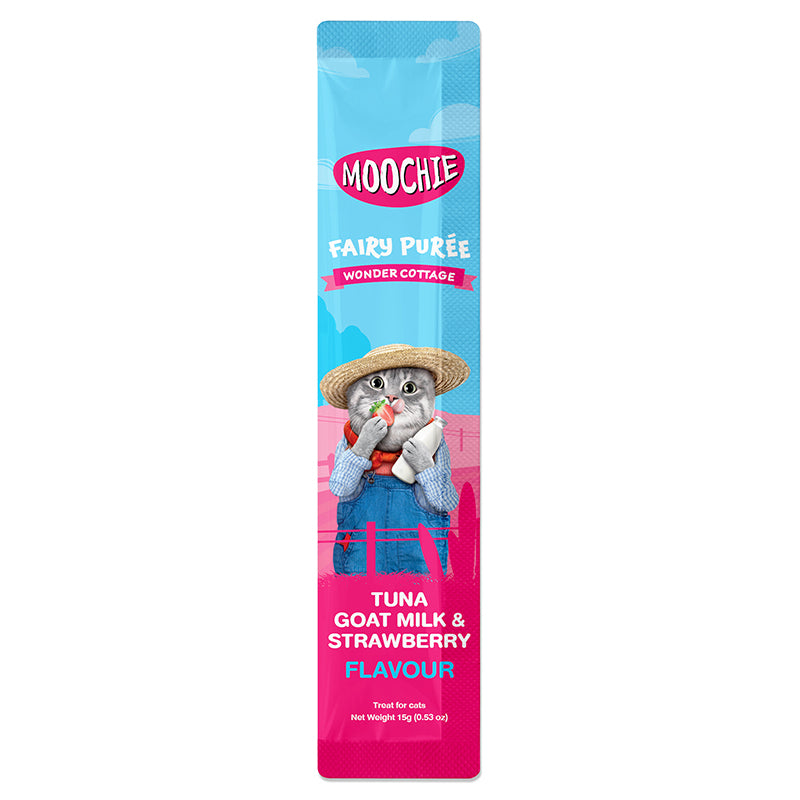 Moochie Cat Fairy Purée Cat Treats 5pcs | Tuna, Bonito, Salmon, Goat Milk