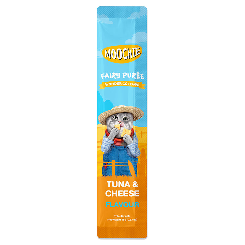 Moochie Cat Fairy Purée Cat Treats 5pcs | Tuna, Bonito, Salmon, Goat Milk