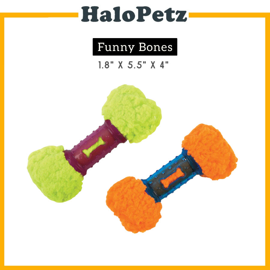 Petmate Fat Cat Mini Gruntleys | Toss N' Pull Dog Toy | Funny Bones Dog Toy