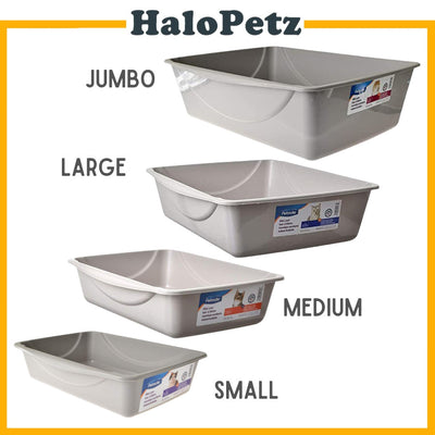 Petmate Litter Pan Boxes Grey Small Medium Large Jumbo