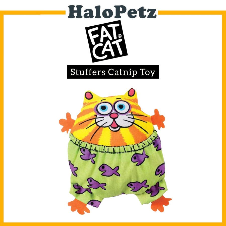 Petmate Fat Cat Fisher Whipper Toy Wand | Cat Hat Heads Toy | Stuffer Catnip Toy