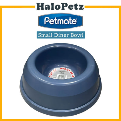 Petmate Large Oval Plastic Double Diner Bowl Pet Food Dish