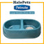 Petmate Large Oval Plastic Double Diner Bowl Pet Food Dish