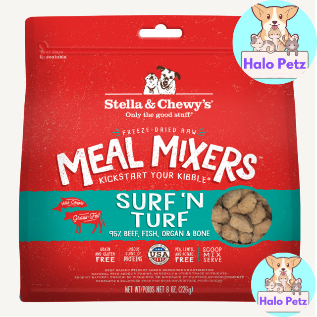 Stella & Chewy's Surf & Turf Freeze-Dried Raw Meal Mixers for Dogs | Beef & Salmon