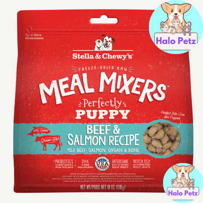 Stella & Chewy's Perfectly Puppy Beef & Salmon Freeze Dried Meal Mixers For Dogs 18oz