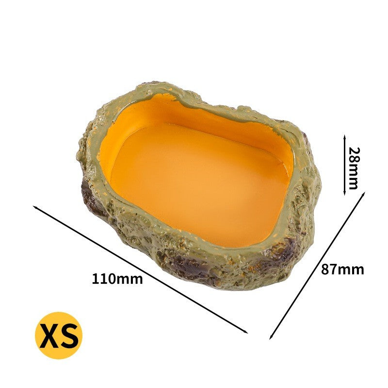Reptile Resin Food & Water Bowl | Frog Tortoise Snake Gecko Hermit Crab