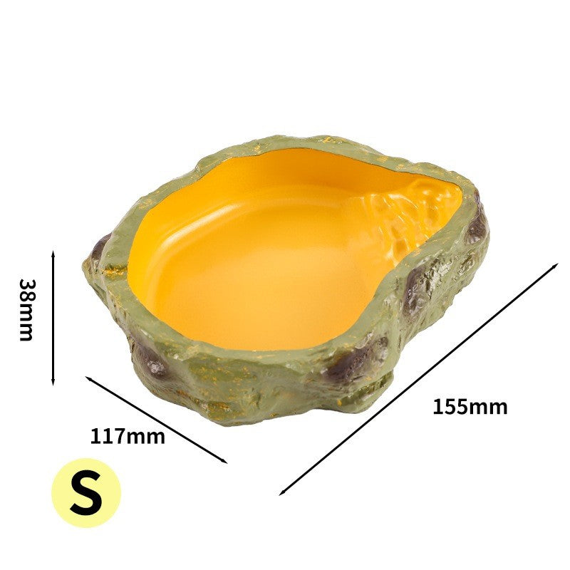 Reptile Resin Food & Water Bowl | Frog Tortoise Snake Gecko Hermit Crab