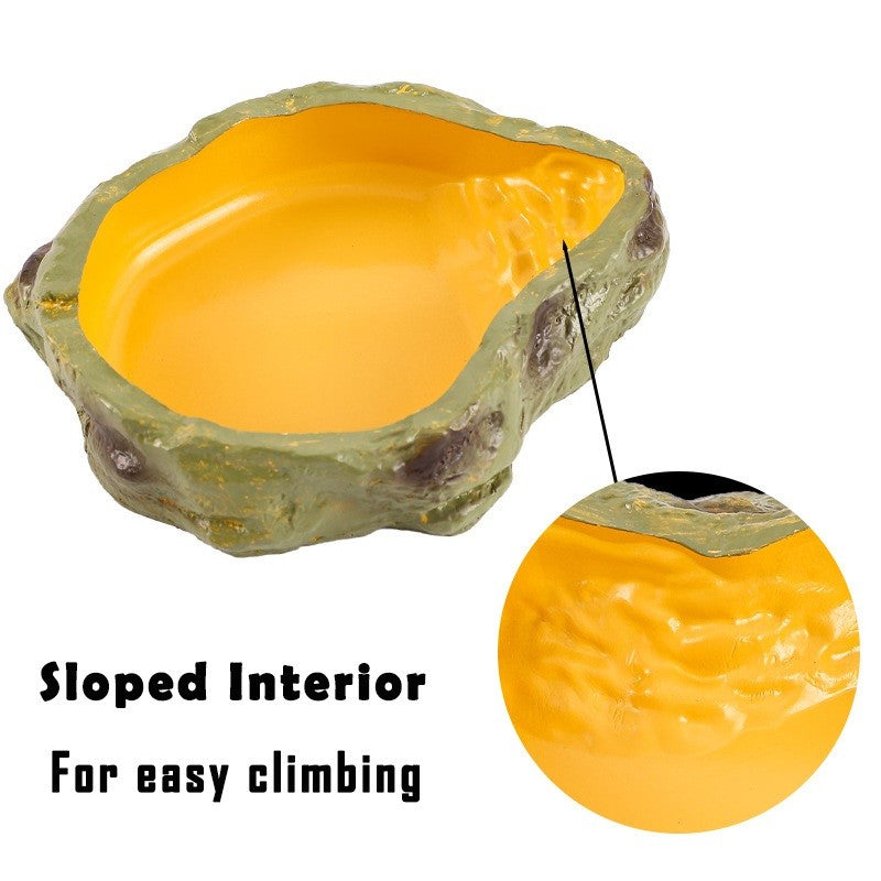 Reptile Resin Food & Water Bowl | Frog Tortoise Snake Gecko Hermit Crab