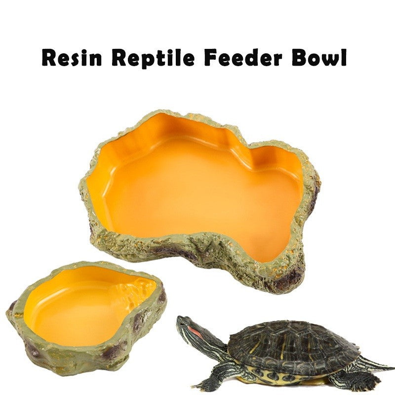 Reptile Resin Food & Water Bowl | Frog Tortoise Snake Gecko Hermit Crab
