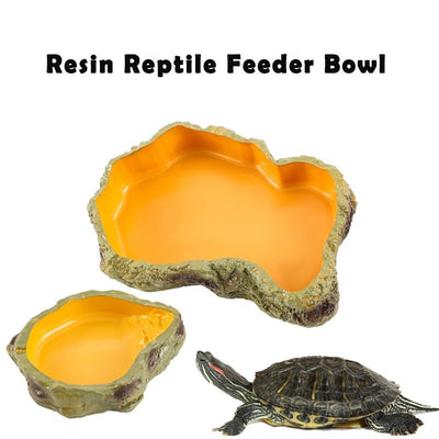 Reptile Resin Food & Water Bowl | Frog Tortoise Snake Gecko Hermit Crab