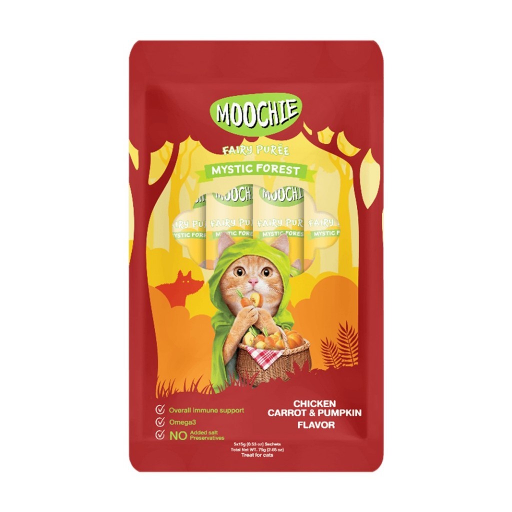 Moochie Cat Fairy Purée Cat Treats 5pcs | Tuna, Bonito, Salmon, Goat Milk