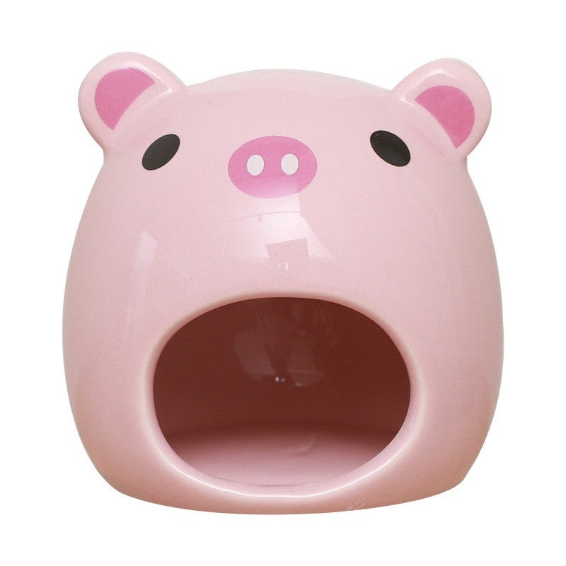 Hamster Accessories Ceramic House Hideout Feeding Food Bowl