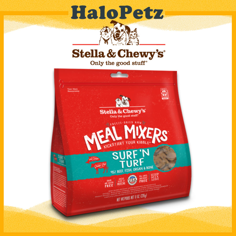 Stella & Chewy's Surf & Turf Freeze-Dried Raw Meal Mixers for Dogs | Beef & Salmon