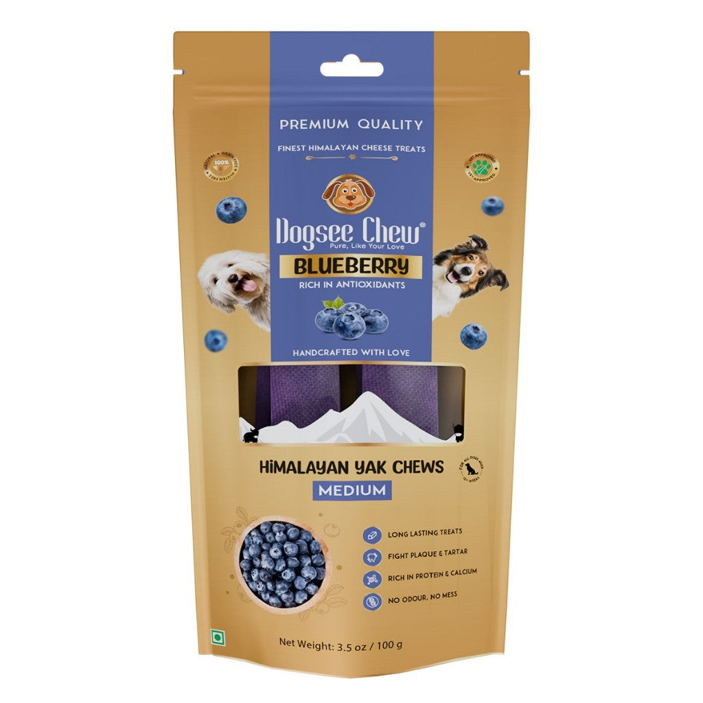 Dogsee Himalayan Yak Cheese Dental Chew | Peanut Butter | Blueberry | Mint | Dog