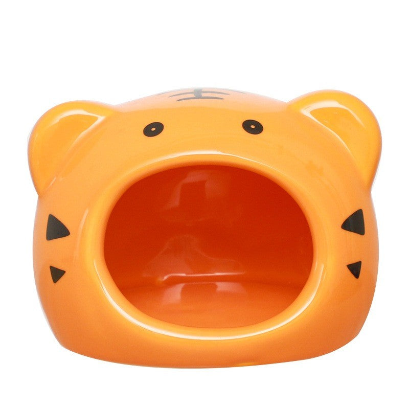 Hamster Accessories Ceramic House Hideout Feeding Food Bowl