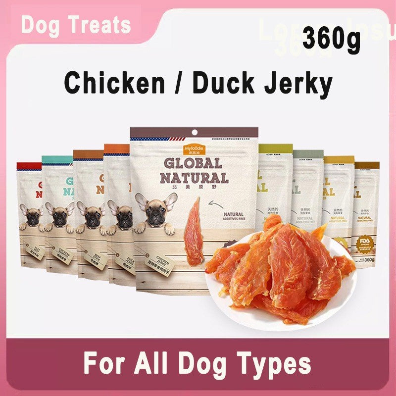 Myfoodie Global Natural Air Dried Chicken Duck Jerky Dog Treat