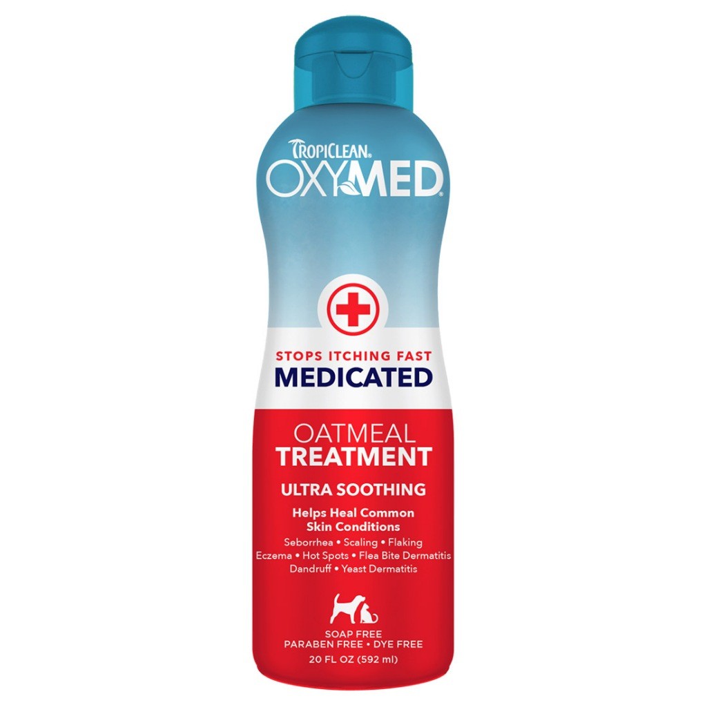 TropiClean Oxymed Range - Anti-Itch/Medicated Shampoo & Spray & Ear Cleaner & Tear Stain Remover For Dogs & Cats