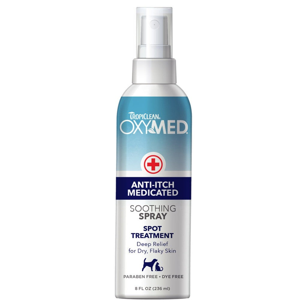 TropiClean Oxymed Range - Anti-Itch/Medicated Shampoo & Spray & Ear Cleaner & Tear Stain Remover For Dogs & Cats