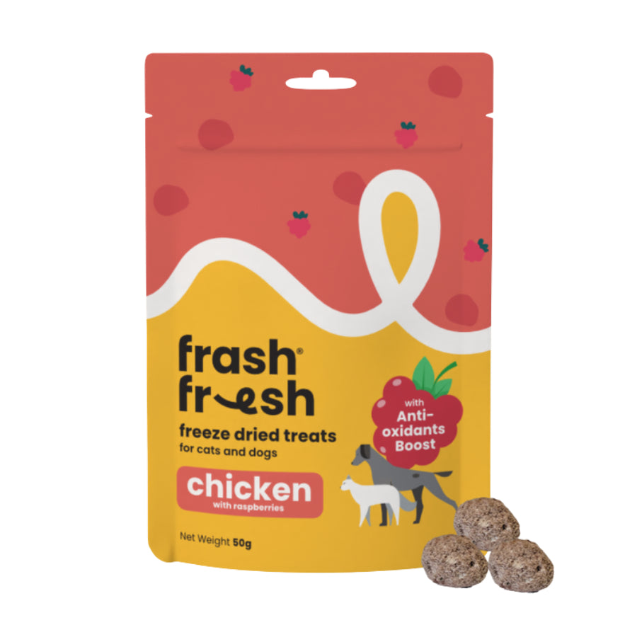 frashfresh Freeze Dried Dog & Cat Treats with Antioxidants and Immunity Boost - Beef | Chicken | Kangaroo | Pork